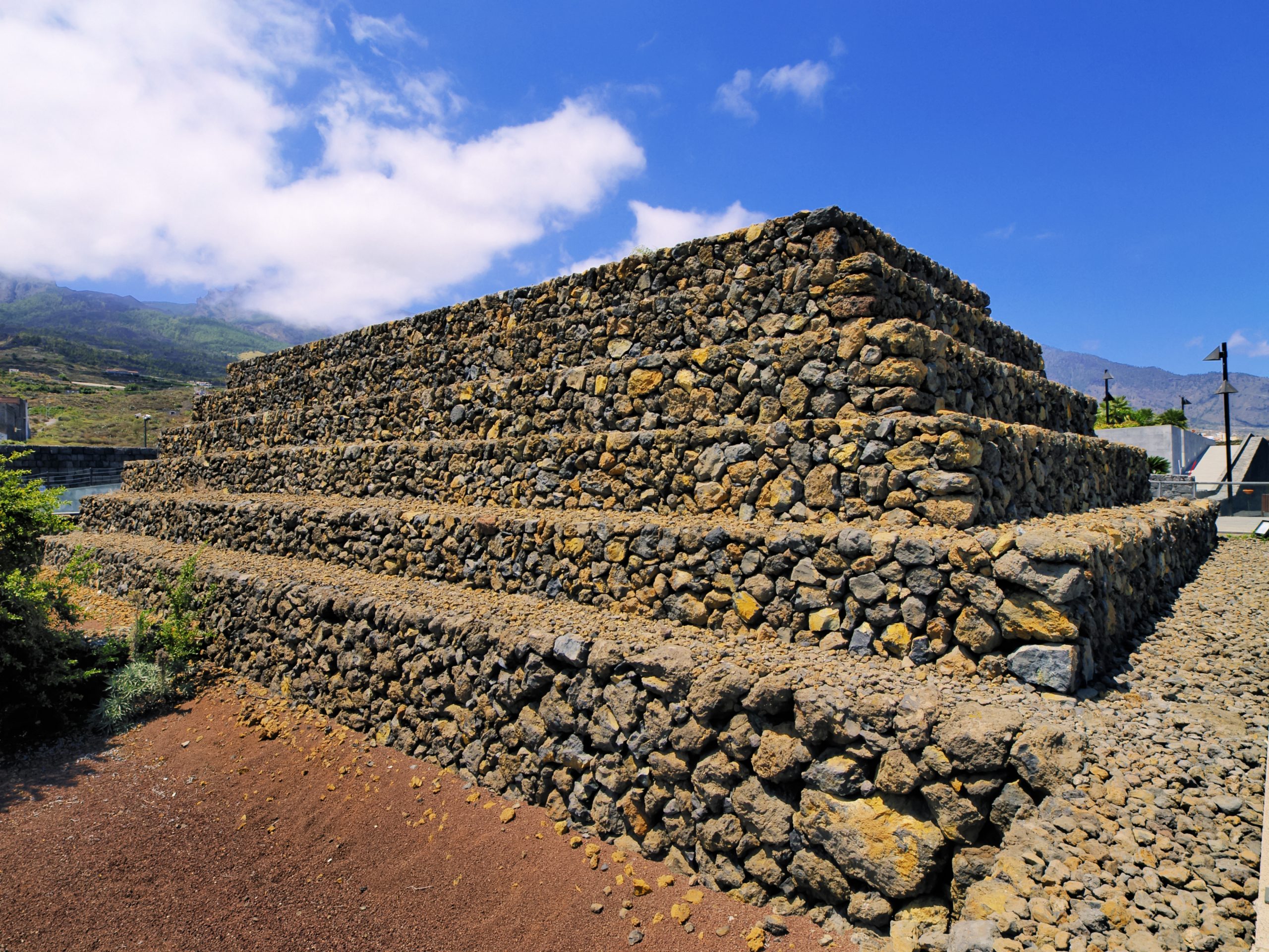 A photograph of the Pyramids of Güímar.