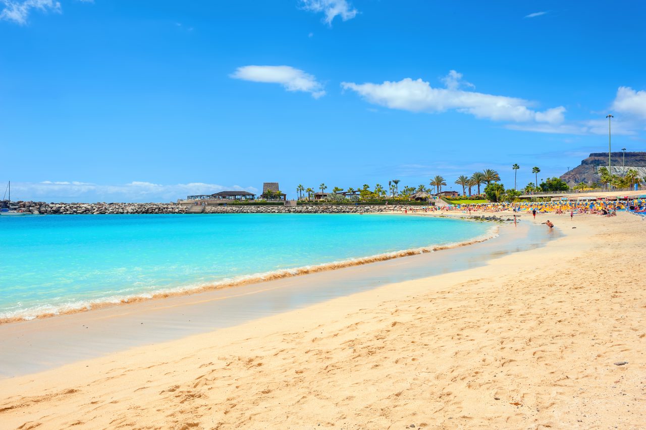 A canarian beach in a sunny day.